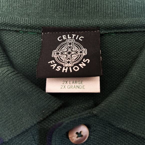 Celtic Fashion Polo Mens XXL Trinity Knot Embroidered Logo Irish Rugby Dark Wash - Picture 4 of 9